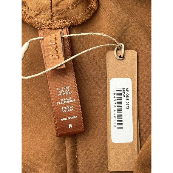 SKIMS Women's Silk Ruffle Loungewear Lingerie Teddy Bodysuit In Bronze Size M - Picture 9 of 9